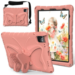 For iPad Pro 12.9-inch (2018) / (2020) / (2021) / (2022) / Air 13 (2025) / (2024) / Pro 13 (2024) Butterfly Kickstand EVA Case with Strap