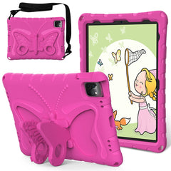 For iPad Pro 12.9-inch (2018) / (2020) / (2021) / (2022) / Air 13 (2025) / (2024) / Pro 13 (2024) Butterfly Kickstand EVA Case with Strap