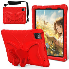 For iPad Pro 12.9-inch (2018) / (2020) / (2021) / (2022) / Air 13 (2025) / (2024) / Pro 13 (2024) Butterfly Kickstand EVA Case with Strap