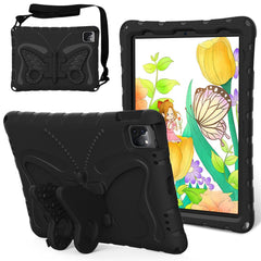 For iPad Pro 12.9-inch (2018) / (2020) / (2021) / (2022) / Air 13 (2025) / (2024) / Pro 13 (2024) Butterfly Kickstand EVA Case with Strap
