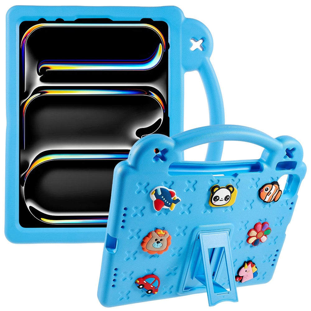 For iPad Pro 11 (2025) / 11 (2024) Case Cartoon Patterns Hand Grip Kickstand Tablet EVA Cover - TechGearPal