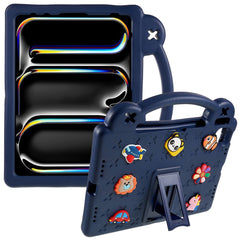 For iPad Pro 11 (2024) Case Cartoon Patterns Hand Grip Kickstand Tablet EVA Cover