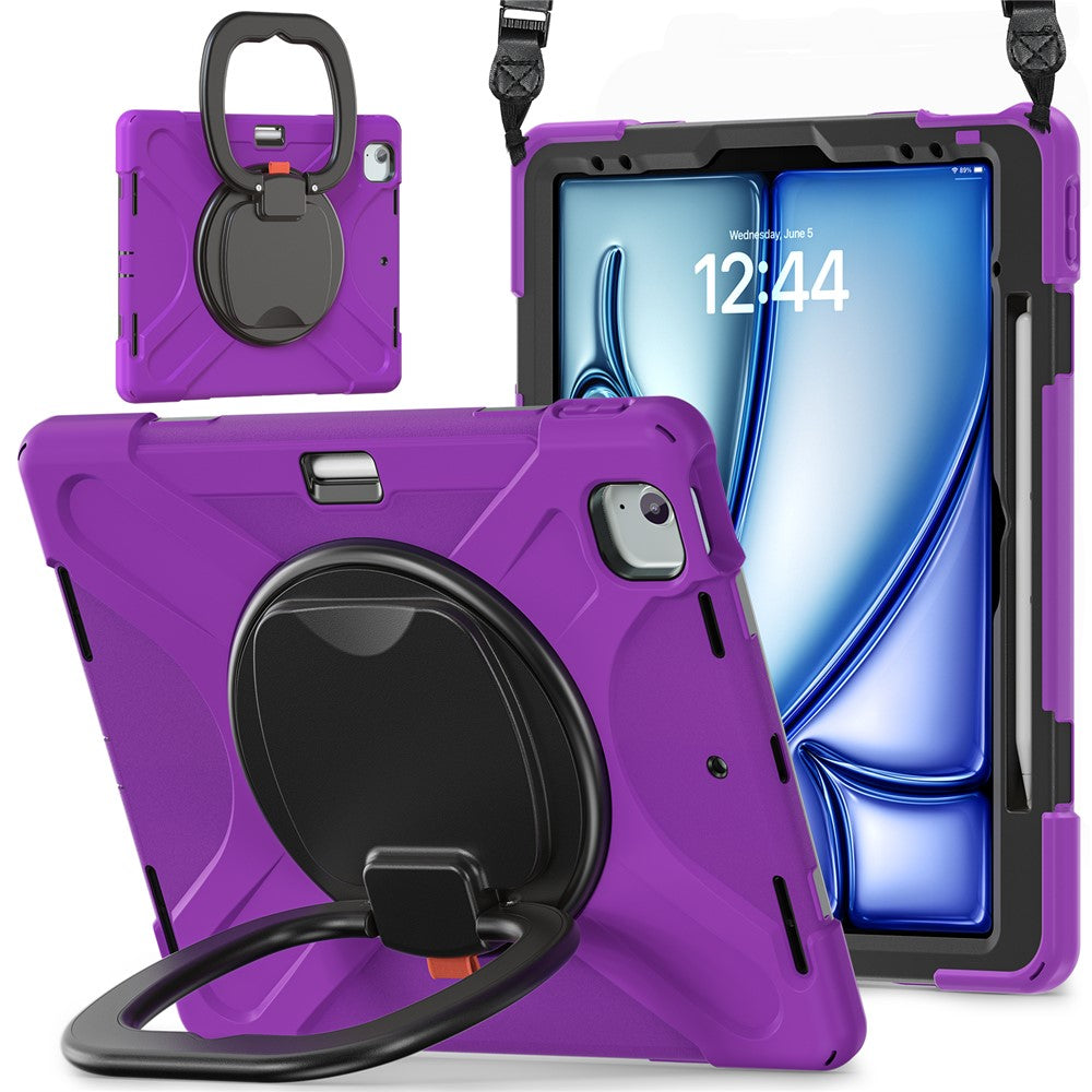 For iPad Air 13 (2025) / (2024) / Pro 12.9 (2022) / (2021) / (2020) / (2018) Case Tablet Cover with Shoulder Strap