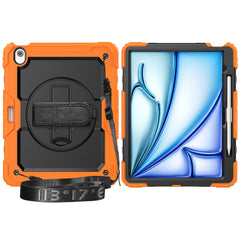 For iPad Air 13 (2025) / (2024) Case PC+Silicone Dust-Proof Tablet Cover with PET Screen Protector / Shoulder Strap