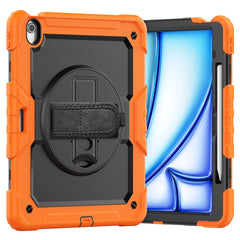 For iPad Air 13 (2025) / (2024) Case PC+Silicone Dust-Proof Tablet Cover with PET Screen Protector / Shoulder Strap