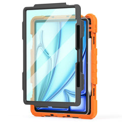For iPad Air 13 (2025) / (2024) Case PC+Silicone Dust-Proof Tablet Cover with PET Screen Protector / Shoulder Strap