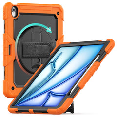 For iPad Air 13 (2025) / (2024) Case PC+Silicone Dust-Proof Tablet Cover with PET Screen Protector / Shoulder Strap