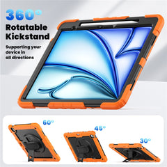 For iPad Air 13 (2025) / (2024) Case PC+Silicone Dust-Proof Tablet Cover with PET Screen Protector / Shoulder Strap