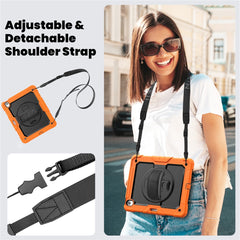 For iPad Air 13 (2025) / (2024) Case PC+Silicone Dust-Proof Tablet Cover with PET Screen Protector / Shoulder Strap