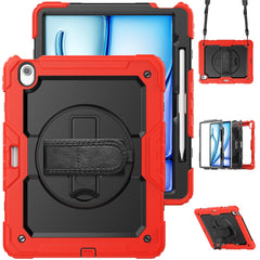 For iPad Air 13 (2025) / (2024) Case PC+Silicone Dust-Proof Tablet Cover with PET Screen Protector / Shoulder Strap