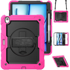For iPad Air 13 (2025) / (2024) Case PC+Silicone Dust-Proof Tablet Cover with PET Screen Protector / Shoulder Strap