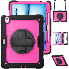 For iPad Air 13 (2025) / (2024) Case PC+Silicone Dust-Proof Tablet Cover with PET Screen Protector / Shoulder Strap