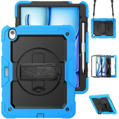 For iPad Air 13 (2025) / (2024) Case PC+Silicone Dust-Proof Tablet Cover with PET Screen Protector / Shoulder Strap