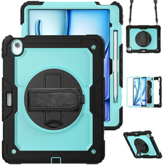 For iPad Air 13 (2025) / (2024) Case PC+Silicone Dust-Proof Tablet Cover with PET Screen Protector / Shoulder Strap