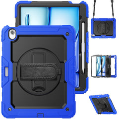 For iPad Air 13 (2025) / (2024) Case PC+Silicone Dust-Proof Tablet Cover with PET Screen Protector / Shoulder Strap