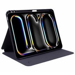 X-LEVEL For iPad Pro 11 (2024) Case PU Leather Auto Wake / Sleep Cover with Pencil Holder Litchi Texture