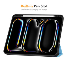 ENKAY HAT PRINCE For iPad Pro 11 (2024) Tri-Fold Stand Tablet Case PU Leather+TPU Smart Cover with Pencil Holder