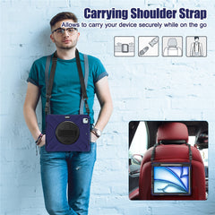 For iPad Air 13 (2025) / (2024) Kickstand Case TPU+PC+Silicone Tablet Cover with Shoulder Strap