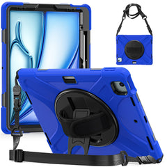 For iPad Air 13 (2025) / (2024) Kickstand Case TPU+PC+Silicone Tablet Cover with Shoulder Strap