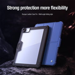 NILLKIN Bumper Leather Case Pro for iPad Air 13 (2025) / (2024) / Pro 12.9 (2020) (2021) (2022) Tablet Cover Anti-Fall Auto Wake / Sleep Case