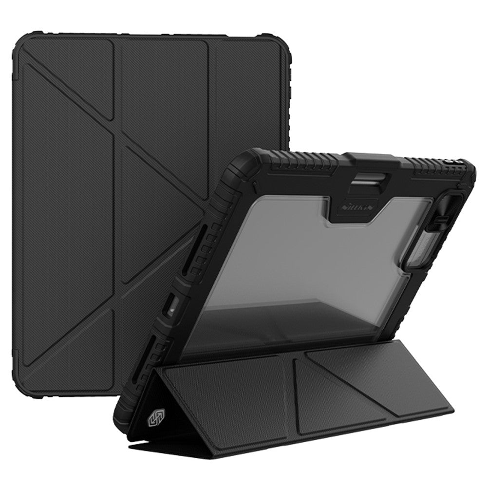 NILLKIN Bumper Leather Case Pro for iPad Air 13 (2025) / (2024) / Pro 12.9 (2020) (2021) (2022) Tablet Cover Anti-Fall Auto Wake / Sleep Case