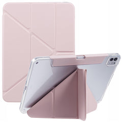 MUTURAL For iPad Pro 11 (2024) Case PU Leather Clear Back Tablet Cover with Pencil Holder Origami Standing