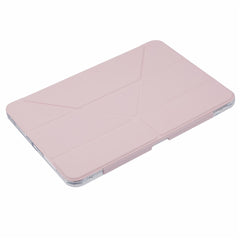 MUTURAL For iPad Pro 11 (2024) Case PU Leather Clear Back Tablet Cover with Pencil Holder Origami Standing