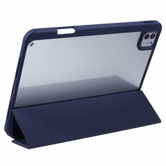 MUTURAL For iPad Pro 11 (2024) Case Tri-Fold Stand Transparent Back Leather Cover with Pen Slot