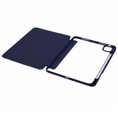 MUTURAL For iPad Pro 11 (2024) Case Tri-Fold Stand Transparent Back Leather Cover with Pen Slot