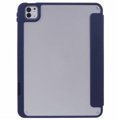 MUTURAL For iPad Pro 11 (2024) Case Tri-Fold Stand Transparent Back Leather Cover with Pen Slot