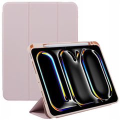 MUTURAL For iPad Pro 11 (2024) Case Tri-Fold Stand Transparent Back Leather Cover with Pen Slot