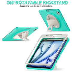 For iPad Air 13 (2025) / (2024) / Pro 12.9 (2022) / (2021) / (2020) / (2018) Case Kickstand PC+TPU+Silicone Cover with Pen Slot