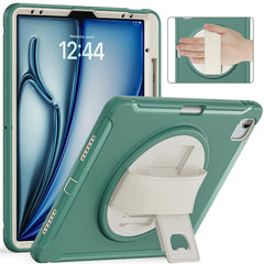 For iPad Air 13 (2025) / (2024) / Pro 12.9 (2022) / (2021) / (2020) / (2018) Case Kickstand PC+TPU+Silicone Cover with Pen Slot
