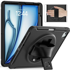 For iPad Air 13 (2025) / (2024) / Pro 12.9 (2022) / (2021) / (2020) / (2018) Case Kickstand PC+TPU+Silicone Cover with Pen Slot