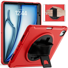 For iPad Air 13 (2025) / (2024) / Pro 12.9 (2022) / (2021) / (2020) / (2018) Case Kickstand PC+TPU+Silicone Cover with Pen Slot
