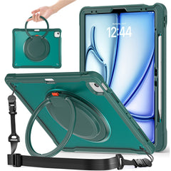 For iPad Air 13 (2025) / (2024) / Pro 12.9 (2022) / (2021) / (2020) / (2018) Case Rotary Kickstand Cover with Shoulder Strap