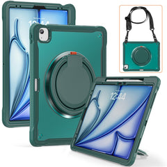 For iPad Air 13 (2025) / (2024) / Pro 12.9 (2022) / (2021) / (2020) / (2018) Case Rotary Kickstand Cover with Shoulder Strap