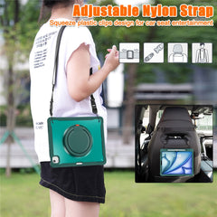 For iPad Air 13 (2025) / (2024) / Pro 12.9 (2022) / (2021) / (2020) / (2018) Case Rotary Kickstand Cover with Shoulder Strap