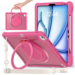 For iPad Air 13 (2025) / (2024) / Pro 12.9 (2022) / (2021) / (2020) / (2018) Case Rotary Kickstand Cover with Shoulder Strap