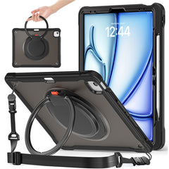 For iPad Air 13 (2025) / (2024) / Pro 12.9 (2022) / (2021) / (2020) / (2018) Case Rotary Kickstand Cover with Shoulder Strap
