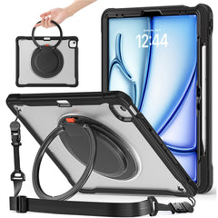 For iPad Air 13 (2025) / (2024) / Pro 12.9 (2022) / (2021) / (2020) / (2018) Case Rotary Kickstand Cover with Shoulder Strap