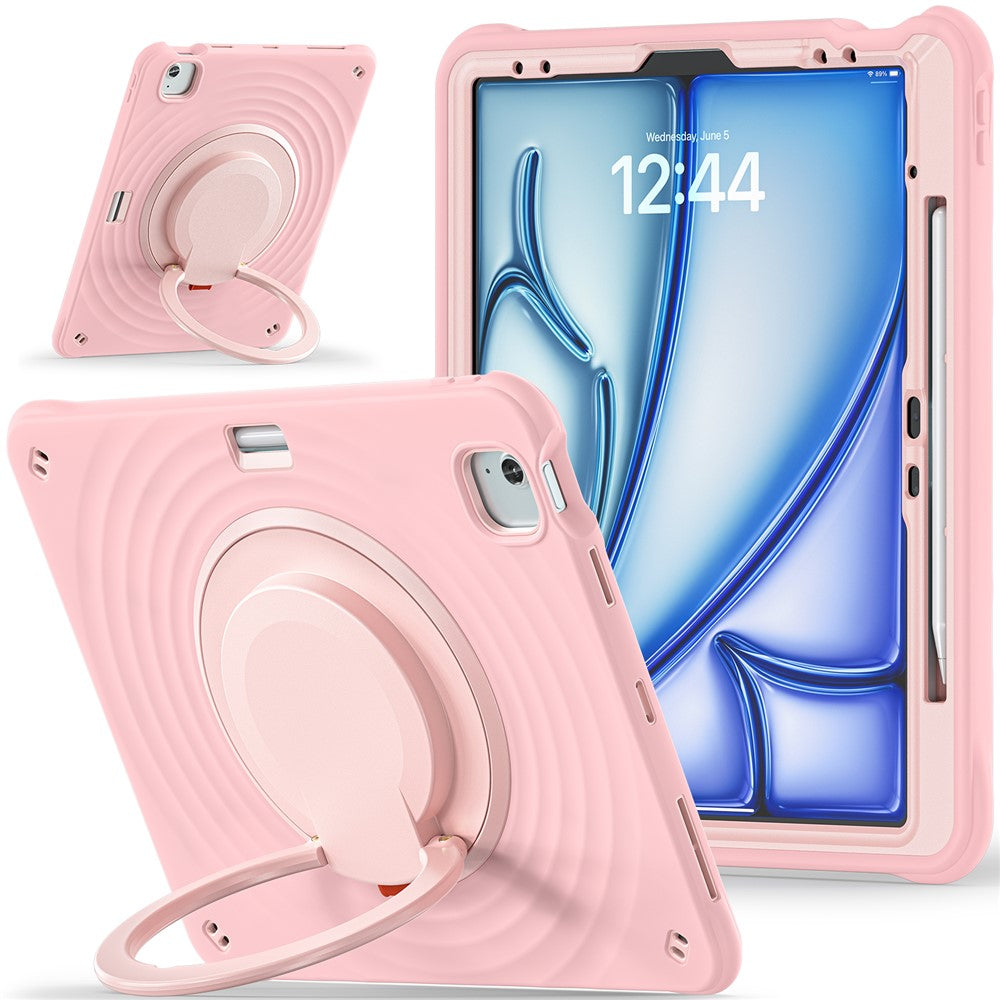 Für iPad Air 13 (2025) / (2024) / Pro 12.9 (2022) / (2021) / (2020) / (2018) Hülle mit Ständer, PC+Silikon+TPU-Tablet-Abdeckung 
