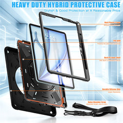 For iPad Air 13 (2025) / (2024) / Pro 12.9 (2022) / (2021) / (2020) / (2018) Case Kickstand Tablet Cover with Shoulder Strap
