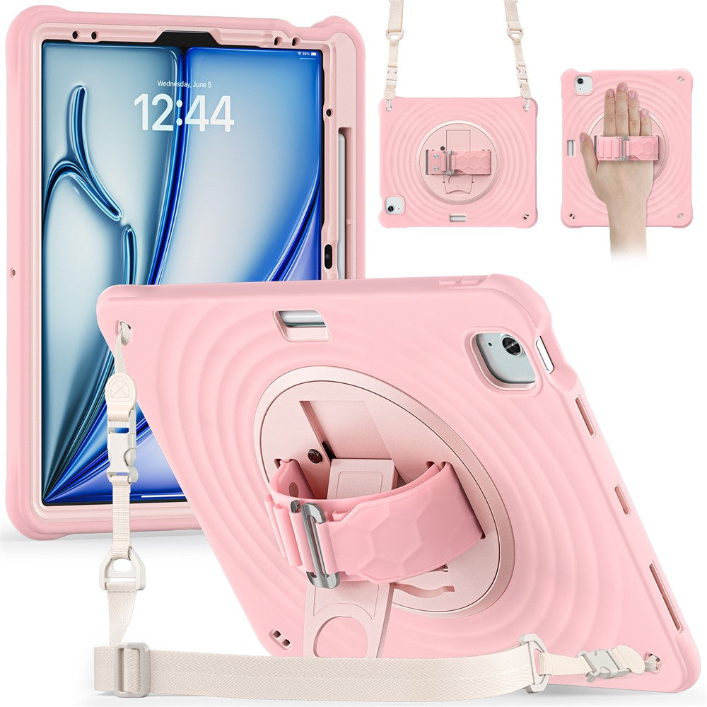 For iPad Air 13 (2025) / (2024) / Pro 12.9 (2022) / (2021) / (2020) / (2018) Case Kickstand Tablet Cover with Shoulder Strap