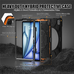 For iPad Air 13 (2025) / (2024) / Pro 12.9 (2022) / (2021) / (2020) / (2018) Case Kickstand PC+Silicone Tablet Cover