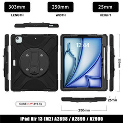 For iPad Air 13 (2025) / (2024) / Pro 12.9 (2022) / (2021) / (2020) / (2018) Case Kickstand PC+Silicone Tablet Cover