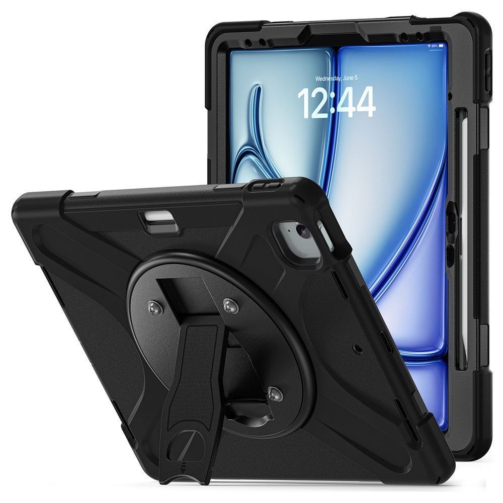 For iPad Air 13 (2025) / (2024) / Pro 12.9 (2022) / (2021) / (2020) / (2018) Case Kickstand PC+Silicone Tablet Cover