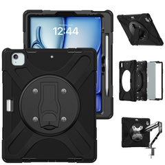 For iPad Air 13 (2025) / (2024) / Pro 12.9 (2022) / (2021) / (2020) / (2018) Case Kickstand PC+Silicone Tablet Cover
