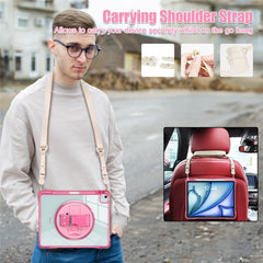 For iPad Air 13 (2025) / (2024) / Pro 12.9 (2022) / (2021) / (2020) / (2018) Kickstand Case PC+TPU+Acrylic Cover with Strap