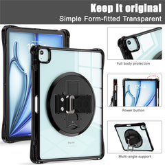 For iPad Air 13 (2025) / (2024) / Pro 12.9 (2022) / (2021) / (2020) / (2018) Case Kickstand PC+TPU+Acrylic Clear Tablet Cover